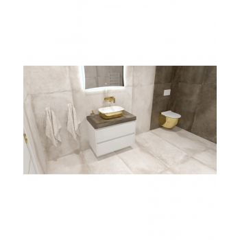 Umywalka nablatowa 46x32,5 cm - Lavita Costa Gold/White